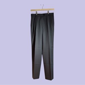Le Painty Paris 100% Wool Gray Pleated Dress Slacks Made in France Size 10